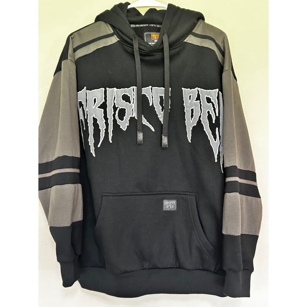 FB County Frisco Ben 64 Hoodie Mens Small Black Grey Streetwear Sweatshirt